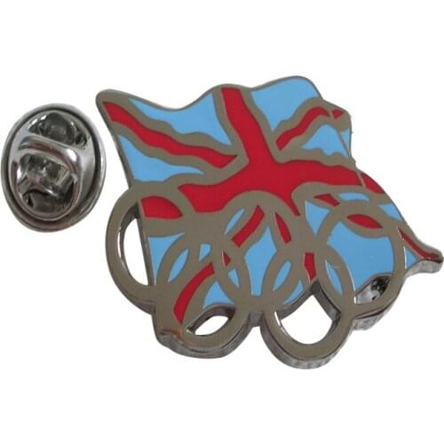 Custom Flag Badge Back Butterfly Buckle Plating Gold Badge