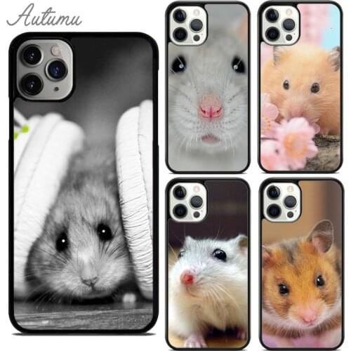 Cute Adorable Hamster Phone Case for iPhone 11 12 Pro Max mini X XR XS SE 2020 5 6 7 8 Plus Samsung Galaxy S8 S9 S10 Cover shell