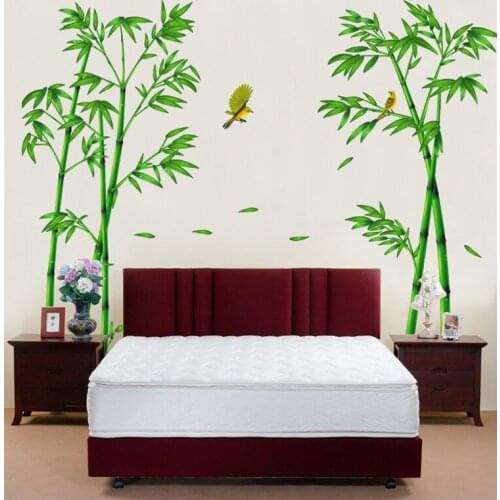 COVPAW Wall Stickers Green Bamboo Living Room Bedroom Home Decor Wall Decal Mural Sitting Room Removable Wallpaper Corridor