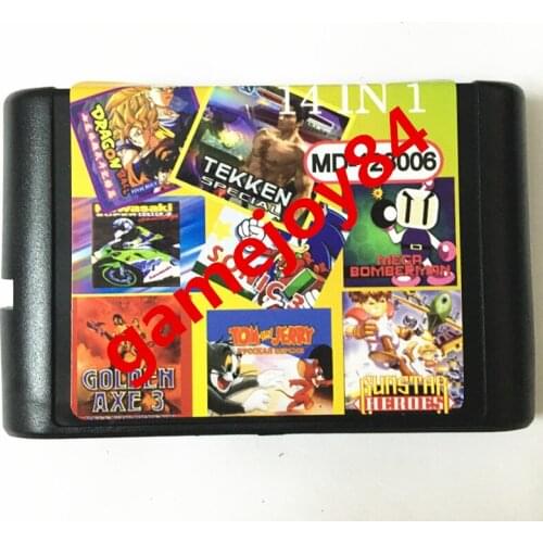 New 14 In 1 Game Card for Sega Genesis No Repeat Games NTSC Only