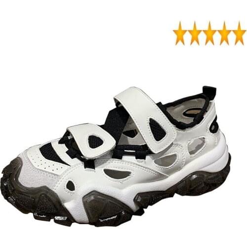 Hollow Women Casual 2021 Summer Out Platform Sandals Outside Height Increasing Active Shoes Female Patchwork Breathable Sandales