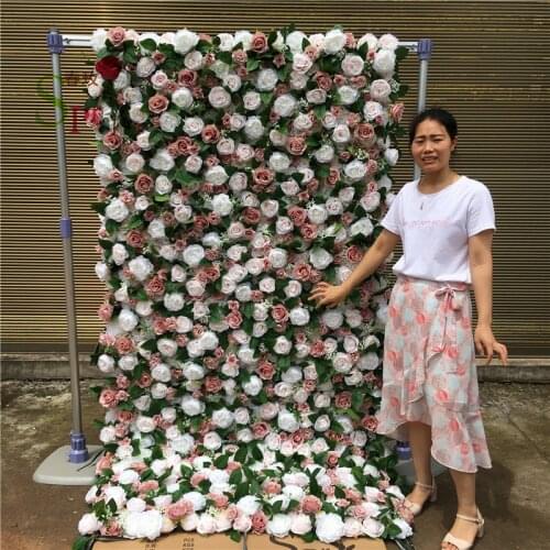 SPR roll up flowerwall backdrop wedding flower wall stage backdrop wholesale artificial flower