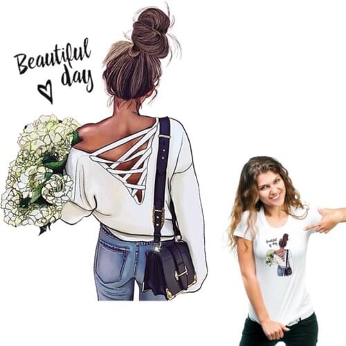 Fabric Patches Parches Diy Heat Print On T-Shirt Dresses Sweater Garment Washable Iron On Patches For Girl T-Shirt