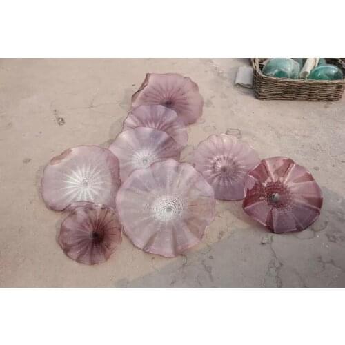 Indoor Decoration Blown Glass Wall Plates Art Deco Glass Wall Lamps Hotel Foyer Decor