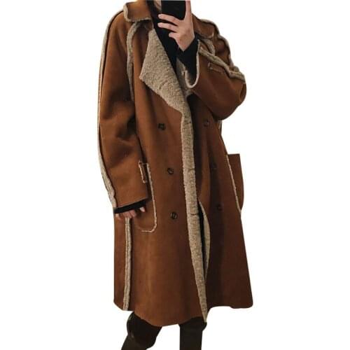 High Quality Womens Lamb Fur Wool Coat Loose Two Sides Wearing 2019 New Korean Warm Thickening Fur Ladies Coat Autumn Winter