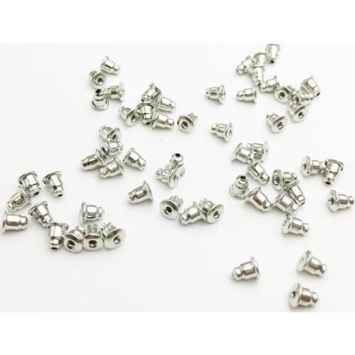 100pcs/lot Alloy Earring Backs Bullet Shape Stoppers Earnuts Earring Plugs DIY Silver Color Findings Jewelry Accessories