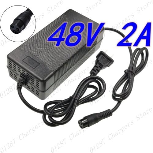 48V 2A Lead acid Battery Charger for 57.6V Lead acid Battery Electric Bicycle Bike Scooters Motorcycle Charger 3P GX16 Plug