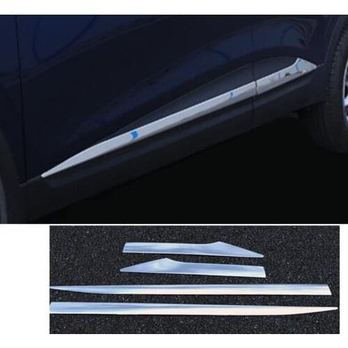 Car Cover Protection Detector Stainless Steel Side Door Body Trim Stick Strip 4pcs For Renault Kadjar 2016 2017 2018 2019