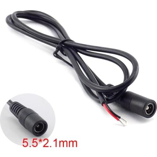 0.25M/0.5M/1M DC 12V 22AWG 5.5*2.1mm Power Cable Extension Female Connector Power Supply Adapter for CCTV Camera LED Strip Light