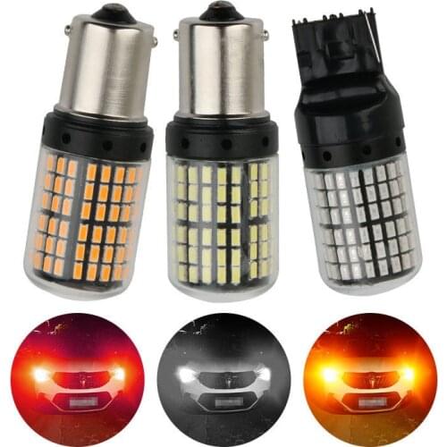 1pcs 3014 144smd Canbus S25 1156 P21W BA15S LED BAY15D BAU15S PY21W T20 LED 7440 7443 W21W 1157 led Bulbs For Turn Signal Light