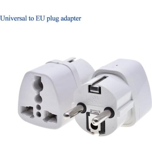 1pcs universal to eu plug adapter 10A 250V multifunction EU/US/AU/UK to Schuko type-F conversion plug