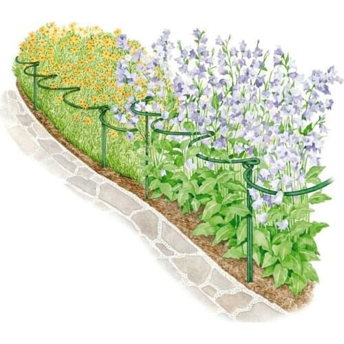 Plant Support Stake 10-Pack Half Round Metal Garden Plant Supports Ring Garden Border Supports for Tomato Flowers Vine