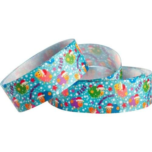 10yards - Different Sizes - Merry Christmas gifts Printed Grosgrain Ribbon Handmade Materials