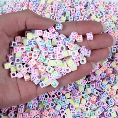 100/200/300Pcs New Colorful Letter Acrylic Loose Spacer Beads for Jewelry Making DIY Handmade Bracelet Accessories 6mm