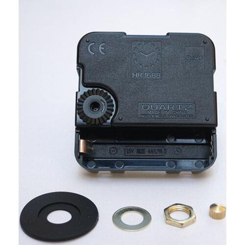 2Pcs HR1688 Quartz Clock Movement Mechanism Long Hands Repair Tool Parts Silent Motor Kit Set, Black