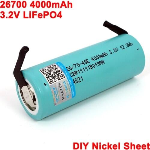 3.2V 26700 4000mAh LiFePO4 Battery 3C Continuous Discharge High power battery DIY Nickel For Electric car scooter Energy storage
