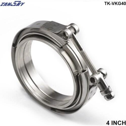 4" Exhaust Stainless Universal V-Band Clamp and Flange Kit VBand / V Band TK-VKG40