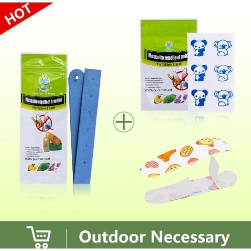 KONGDY Brand 5Pieces Insect Repellent Bracelet+30Pieces Mosquito Repellent Cartoon Patch+2Pieces Cartoon Bandages For Outdoor