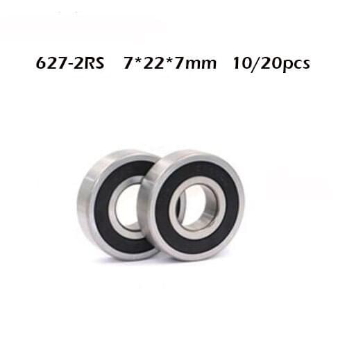 627rs Bearing ABEC-1 (10/20PCS) 7*22*7 mm Miniature Sealed 627-2RS Ball Bearings 627 2RS