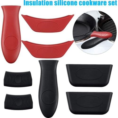 8 Pcs Silicone Hot Handle Holders Pot Holder Sleeves Lid Covers Removable Hot Resistant Cookware YE-Hot
