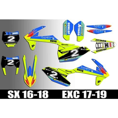 Free Custom Numbers Graphics Decals Stickers For KTM 125 250 300 350 450 EXC EXCF XCW XCF 2017 2018 2019 SX SXF 2016 2017 2018