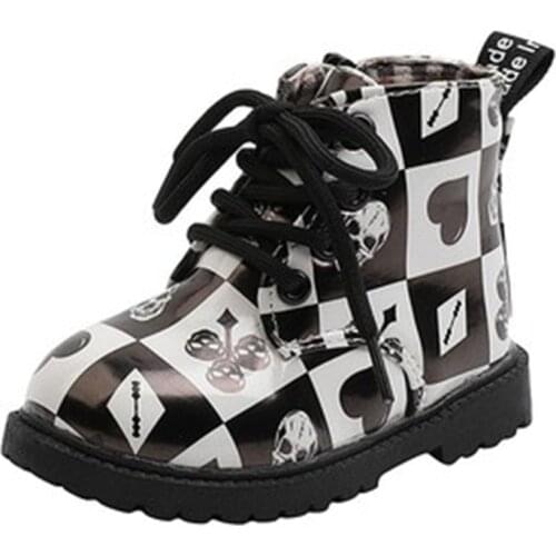 Boots Girls And Boys Winter Childrens Shoes Cartoon Sneakers For Kids Baby Comfortable Leather Casual Boot Breathable Non-slip