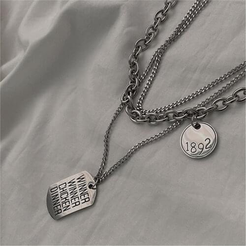 Hot Sale Multilayer Necklaces For Women Chokers Figure Unisex Pendant Gothic Style Chain Around the Neck Letter Fashion Jewelry