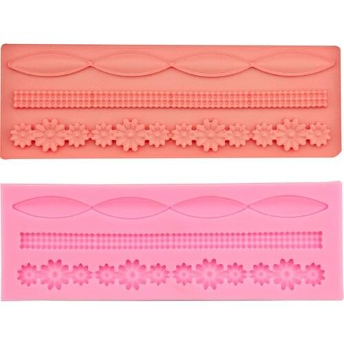 Flower craft pattern Lace Fondant Soap 3D Cake Silicone Mold Cupcake Jelly Candy Chocolate Decoration Baking Tool Moulds FQ1810