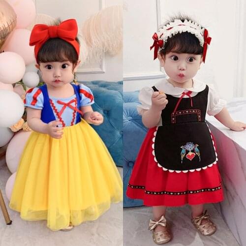 Kids Baby Snow White Dress Children Cosplay Dress Elsa Mermaid Lolita Small Dress Newborn Princess Cosplay Clothing
