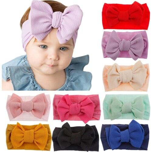 Hot set Toddler Baby Girl Bowknot headband with big bow Stretch Hairband Headwear newborn Grils L1210