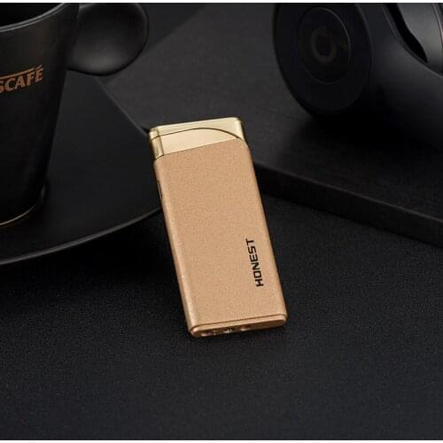 Gas Inflatable Lighter For Smoking Cigar Cigarette Candle Windproof Straight Butane Adjustable Flame High-end Gifts For Men