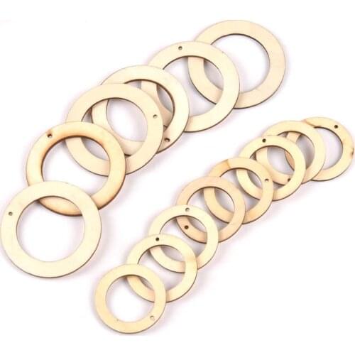 10pcs Round pattern Natural wooden Ring charm pendant for Drop Hanging Home decoration diy embellishment MT1898