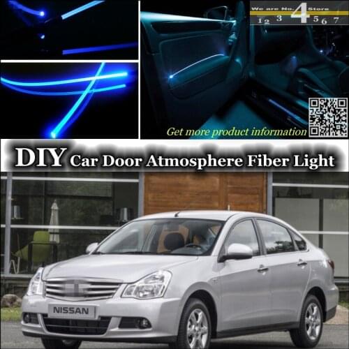 Interior Ambient Light Tuning Atmosphere Fiber Optic Band Lights For Nissan Almera / Tino Inside Door Panel illumination Refit