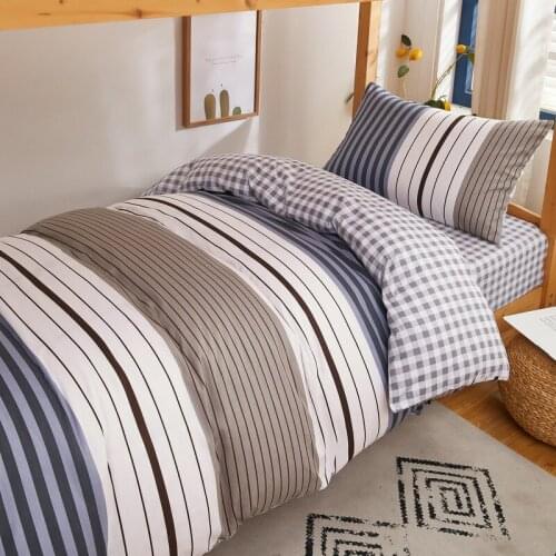 Simple Style Cotton Bedding Set Students Dormitory 3pcs/set Bed Linen Set Single Bed Soft Pillowcase Sheet Duvet Cover Set