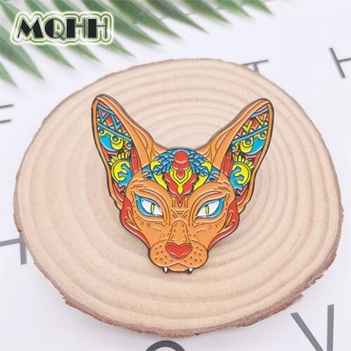 Creative Punk Color Animal Enamel Pins Cat Wolf Avatar Alloy Brooch Custom Badge Clothes Accessories Woman Jewelry Gift For Kid