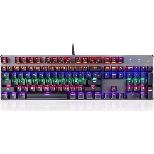 Motospeed K73 Mixed Light Mechanical Keyboard with RGB Custom Light Effect 104 Key Gaming Keyboard English&Russian Keyboard