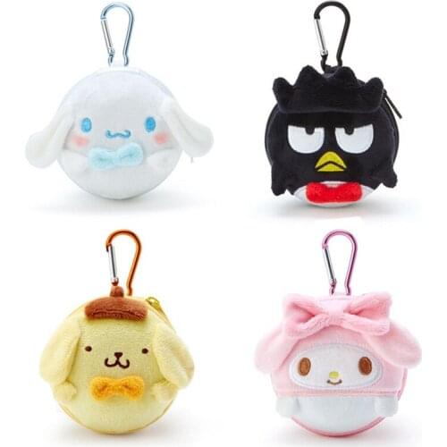 Cartoon Kawaii My Melody Purin Dog Cinnamoroll Coin Purse Plush Toy Cute Storage Headphone Bag Pendant Doll Children Toys Gifts