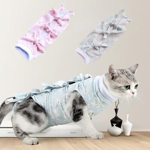 Soft Cat Recovery Suit Clothes After Surgery Cute Rainbow Striped Fruit Pet Physiological Apparel For Puppy Small Dog Cat Shirts