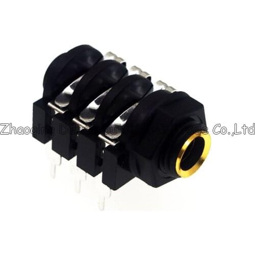 6Pin 6.5mm New good Stereophonic, double channel audio socket 1/4" 6.35mm female Stereo jack audio connector,Gold-plated Port