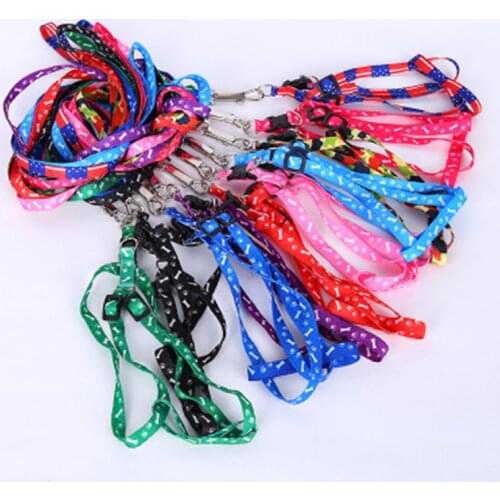 New Pet leash portable adjustable cat dog collar polyester printing durable belt chest strap training walking belt pet supplies