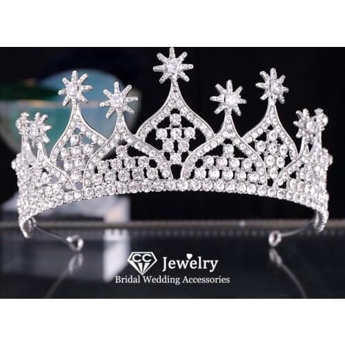 CC Women Crown Wedding Accessories Bridal Hairbands Engagement Hair Ornaments Flower Shape Headdress Romantic Tiaras Diadem HS50