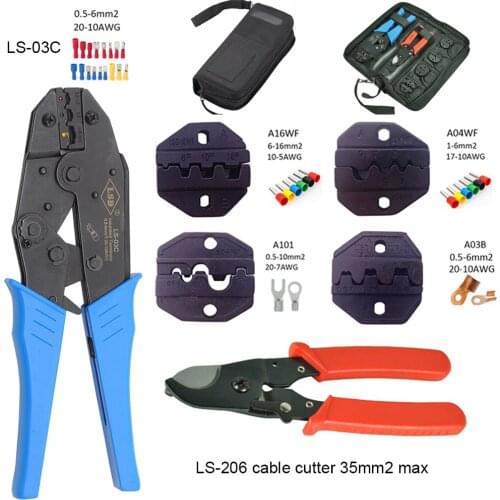 Crimping Pliers Clamp Tools insulated/ non-insulated Cable Terminals Kit Carbon Steel Multifunctional Electrical crimp tool set