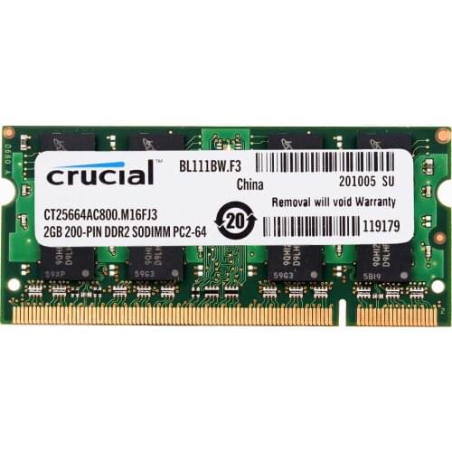 Crucial Laptop Memory DDR2 800/667/533 DDR2 1GB 2GB laptop RAM 4GB=2PCS 2G PC2-6400 /5300 S MHZ 1.8V