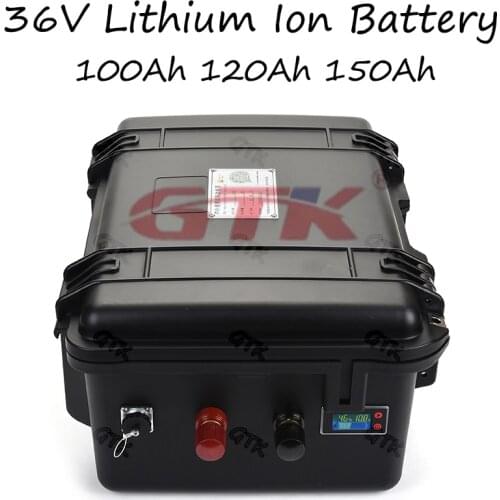 Rechargeable 36V 10S lithium ion battery 100Ah 120Ah 150Ah AKKU for Trolling motor golf cart inverter boat machine RV+10Acharger