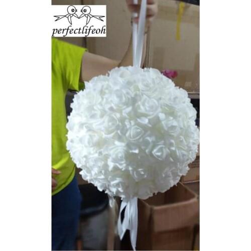 Perfectlifeoh Party Wedding Decoration EVA Styrofoam Rose Flower Balls Kissing Balls in Many colors