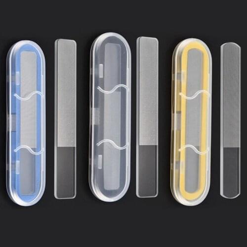 Pro Nano Glass Nail File and Buffer Polishing Strip Polisher Durable Grinding Shiner Salon Manicure Tool with Storage Case
