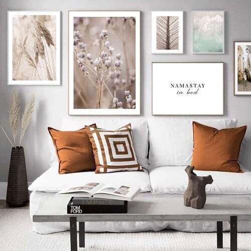 Namastay Poster Dead Leaves Canvas Painting Nordic Reeds Art Print Modern Beach Gallery Wall Picture For Bedroom Home Decor