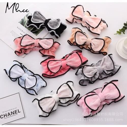 Coral Fleece Headband Cute Hair Accessories Girl Bow Hair Band Korean Style Casual Headdress Women Rabbit Ear Hair Band
