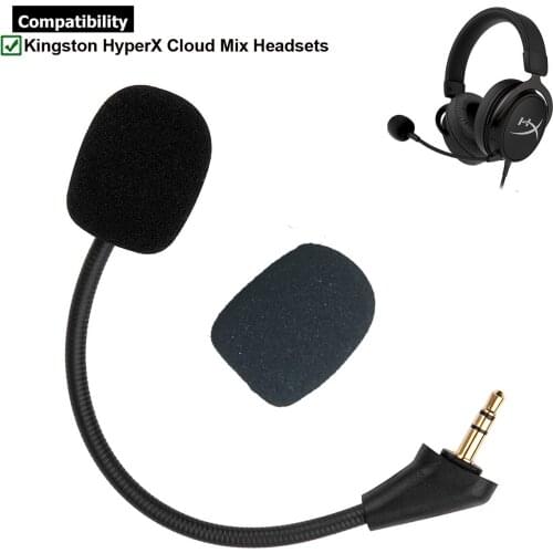Replacement Game Mic 3.5mm Microphone for Kingston HyperX Cloud Alpha 2 II X Core Pro Silver Cloudx Gaming Headsets Headphones