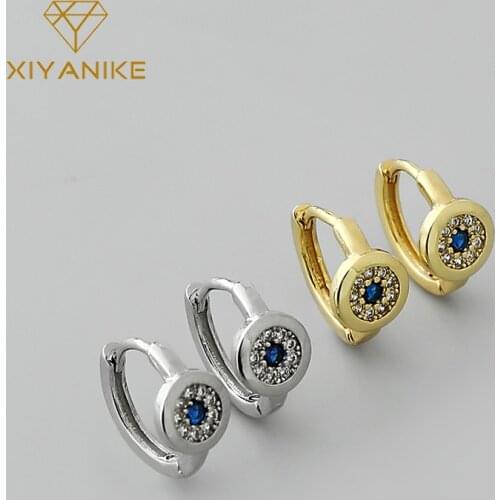 XIYANIKE 925 Sterling Silver Round Full Diamond Hoop Earrings Female Temperament All-match Fashionable Handmade Jewelry Cерьги
